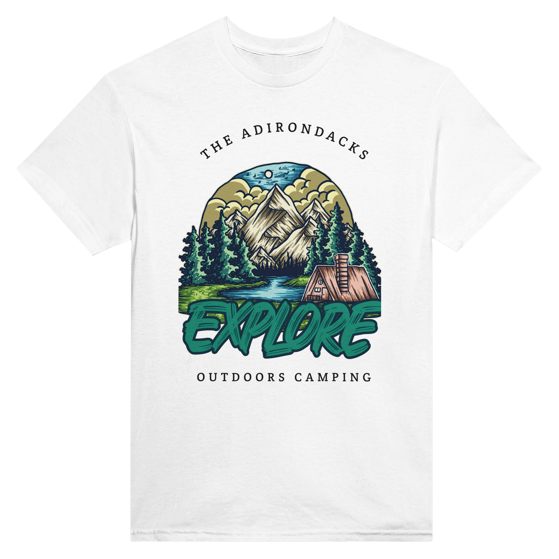t shirt camping Adirondack Camping Crewneck T-shirt – Alpine Wanderlust
